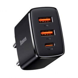 Baseus Compact Quick Charger 2U+C 30W EU Черный (CCXJ-E01)