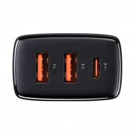 Baseus Compact Quick Charger 2U+C 30W EU Черный (CCXJ-E01)