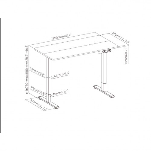 2Е СЕ120B-MOTORIZED СТОЛ КОМПЬЮТЕРНЫЙ 