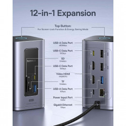 Baseus Nomos Win Air (12 in 1) Docking Station Dual Monitor 