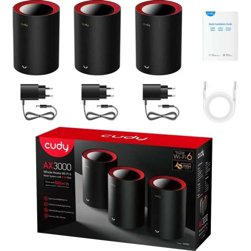 CUDY M3000(3-Pack) AX3000 Wi-Fi 6 Mesh 2.5G