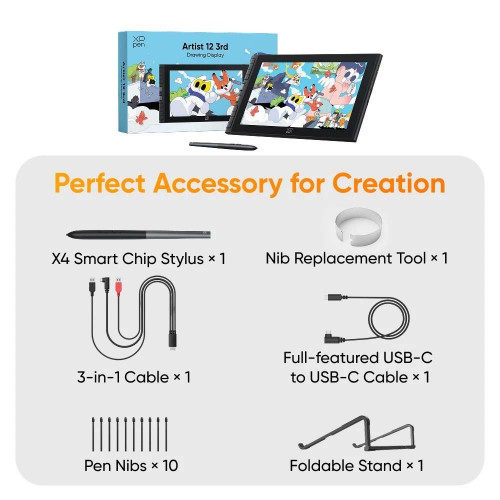 XP-PEN Artist 12 3rd Graphics Drawing Tablet X4 Stylus