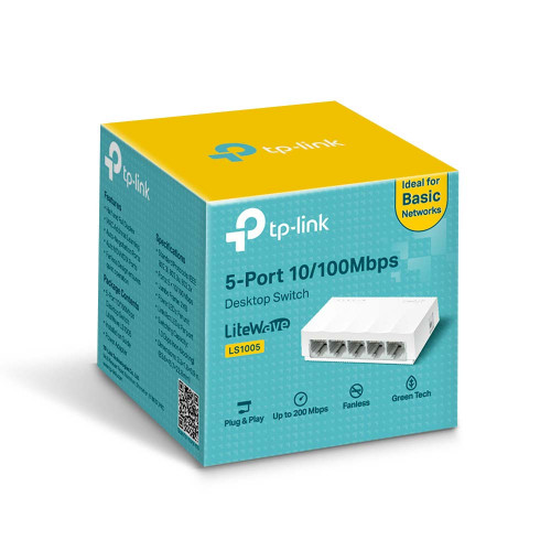 Tp-Link LS1005 5-Portlu 10/100Mbps Masaüstü Kommutatoru
