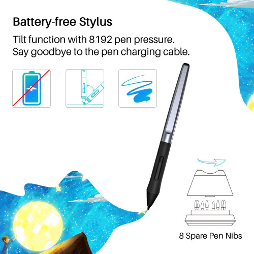 Huion HS610 Qrafik Rəsm Rəsm Qələmi Tableti
