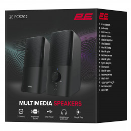 2E Multimedia dinamik PCS202, 2.0, USB, Qara (2E-PCS202BK)